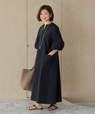 《大きいサイズ》ランタンスリーブワンピース《三尋木奈保コラボ》（７１５２１２１８１３）