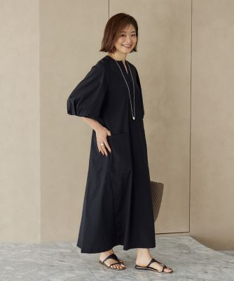《大きいサイズ》ランタンスリーブワンピース《三尋木奈保コラボ》（７１５２１２１８１３）