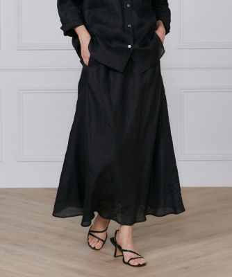 ＜INED L (Women/大きいサイズ)＞《大きいサイズ》リネンバイヤススカート（７１５２１５２８１７）