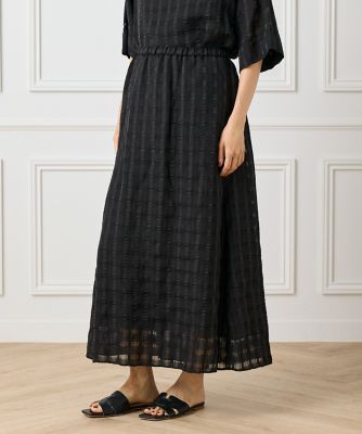 INED L (Women/大きいサイズ)/イネドＬ 《大きいサイズ》シアーチェックバイアススカート（７１５２１５２８２８）