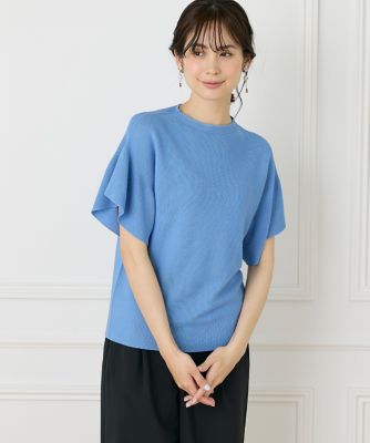 《ＷＥＢ限定》ガーター編みフレアスリーブサマーニット《Ｃｕｏｏ》（７１５２１７００３４）