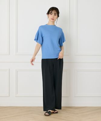 《ＷＥＢ限定》ガーター編みフレアスリーブサマーニット《Ｃｕｏｏ》（７１５２１７００３４）