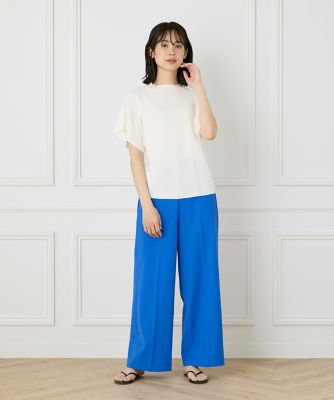 《ＷＥＢ限定》ガーター編みフレアスリーブサマーニット《Ｃｕｏｏ》（７１５２１７００３４）