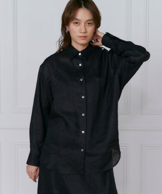 新品大きいサイズイネドリネンオーバーシャツ◯15号 大きいサイズ》リネンレギュラーカラーシャツ（7152181804