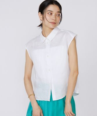 ＜INED (Women)＞リネンフレンチスリーブシャツブラウス（７１５２１８２０３０）