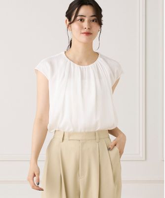 INED L (Women/大きいサイズ)/イネドＬ 《大きいサイズ》シアーストライプブラウス（７１５２１８２８２９）