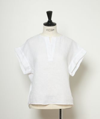 INED L (Women/大きいサイズ)/イネドＬ 《大きいサイズ》リネンスキッパーブラウス(7152182831)