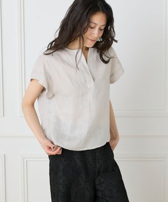 《大きいサイズ》リネンスキッパーブラウス（７１５２１８２８３１）