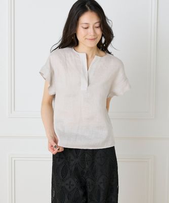 《大きいサイズ》リネンスキッパーブラウス（７１５２１８２８３１）