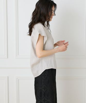 《大きいサイズ》リネンスキッパーブラウス（７１５２１８２８３１）