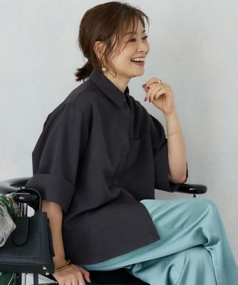 INED L (Women/大きいサイズ)/イネドＬ 《大きいサイズ》辛口モードなワイドスリーブシャツ《三尋木奈保コラボ》（７１５２１８２８３３）
