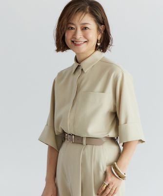 《大きいサイズ》辛口モードなワイドスリーブシャツ《三尋木奈保コラボ》（７１５２１８２８３３）