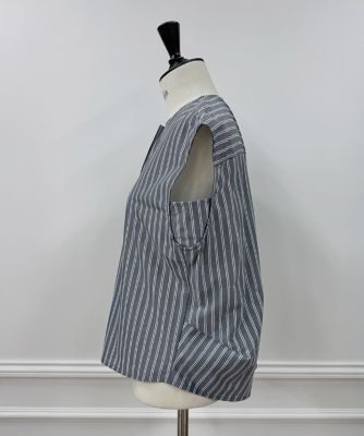 《大きいサイズ》ストライプスキッパーデザイントップス（７１５２１９０８３２）