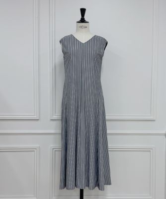 INED L (Women/大きいサイズ)/イネドＬ 《大きいサイズ》ストライプフレアカットワンピース（７１５２１９２８０２）