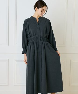 ＜INED L (Women/大きいサイズ)＞《大きいサイズ》バンドカラーワンピース（７１５３１２１８０６）