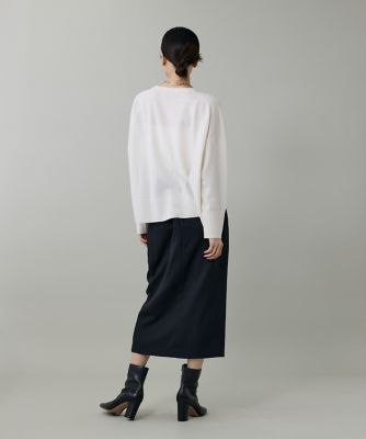 最新◆リナシメント◆女らしさ際立つ！ラップ風アシメカット”黒タイトスカート！S ライトカルゼ ラップ風タイトスカート（7153152009