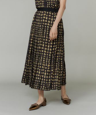 ＜INED L (Women/大きいサイズ)＞《大きいサイズ》デフォルメチェックプリントスカート（７１５３１５２８０８）