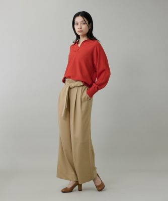 ライトカルゼ ベルテッドワイドパンツ（7153161006） | INED