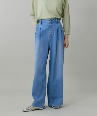 SUPERIOR CLOSET (Women)/スーペリアクローゼット INED別注 ツータックワイドデニム Lemongrass《Healthy DENIM》(7153161621) 63サックス パンツ・ズボン【三越伊勢丹/公式】