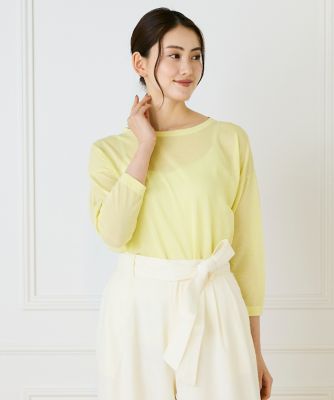 INED (Women)/イネド オーバーサイズボートネックニット(7153170009) 70キイロ トップス【三越伊勢丹/公式】