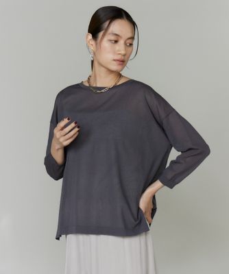 ＜INED L (Women/大きいサイズ)＞《大きいサイズ》オーバーサイズボートネックニット（７１５３１７０８０９）