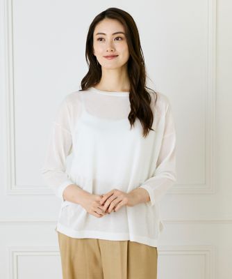 ＜INED L (Women/大きいサイズ)＞《大きいサイズ》オーバーサイズボートネックニット（７１５３１７０８０９）