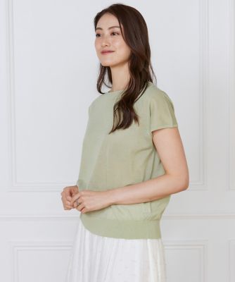 【送料無料】INED L (Women/大きいサイズ)/イネドL 《大きいサイズ》フレンチスリーブニット(7153170810) 51キミドリ トップス【三越伊勢丹/公式】