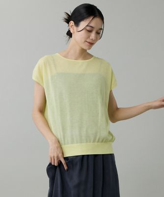 【送料無料】INED L (Women/大きいサイズ)/イネドL 《大きいサイズ》フレンチスリーブニット(7153170810) 70キイロ トップス【三越伊勢丹/公式】