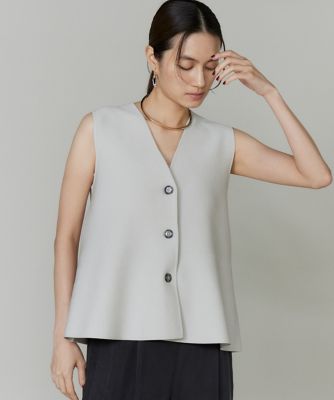 ＜INED L (Women/大きいサイズ)＞《大きいサイズ》ミラノリブニットジレ（７１５３１７９８２４）