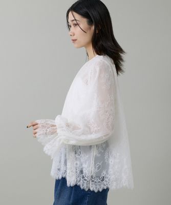 DOEN レースブラウス コード刺繍レースブラウス