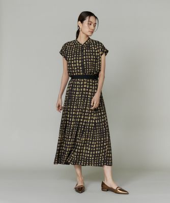 デフォルメチェックプリントブラウス（7153182008） | INED