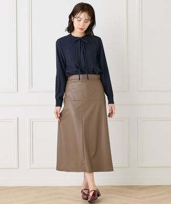 ピンタックボウタイブラウス（7153182009） | INED (Women