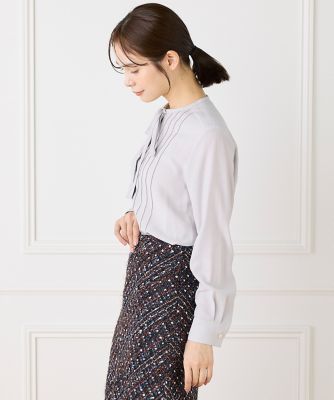 ピンタックボウタイブラウス（7153182009） | INED (Women
