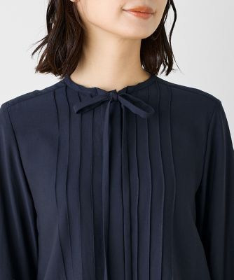 ピンタックボウタイブラウス（7153182009） | INED (Women