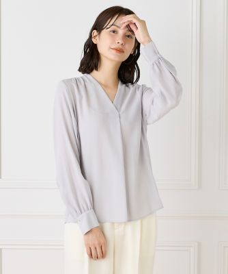 ENFOLDＶネックブラウス ニッセン トップス Vネック ブラウス レディース とろみシリーズ