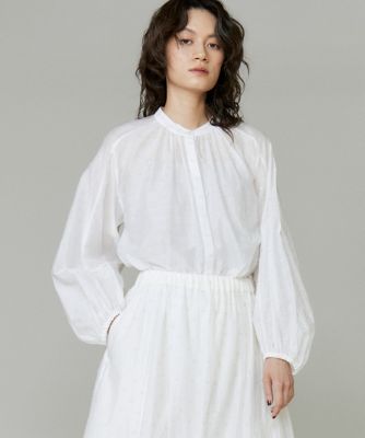 ＜INED L (Women/大きいサイズ)＞《大きいサイズ》ラメドットギャザーブラウス（７１５３１８２８０６）