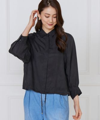 ＜INED L (Women/大きいサイズ)＞《大きいサイズ》キュプラフィブリルラグランスリーブシャツ（７１５３１８２８０７）