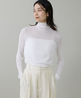 ＜INED L (Women/大きいサイズ)＞《大きいサイズ》ハイネックロングＴシャツ（７１５３１９０８０６）