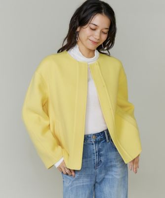 ノーカラーショートコート（7154112010） | INED (Women