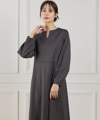 ＜INED (Women)＞キーネックワンピース　（７１５４１２１０１０）