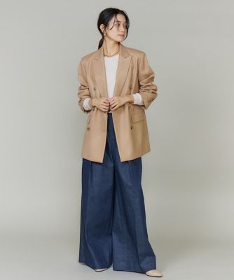 美品＊レサージュ ダブルブレストノーカラージャケット アイボリーベージュ 日本製 LILY BROWN｜金釦ダブルブレストジャケット | Rakuten Fashion(楽天