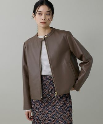 美品 INED 定価8.3万 現行 ラムレザー ジャケット ジップアップブルゾン ラムレザー ジップアップブルゾン（7154143001） | INED