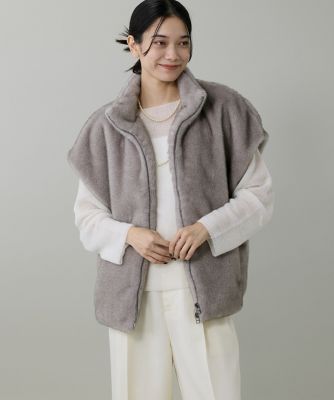 ＜INED (Women)＞フェイクファーベスト（７１５４１４４００７）