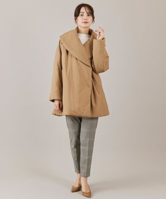 ショールカラーミドル丈中綿コート（7154144009） | INED