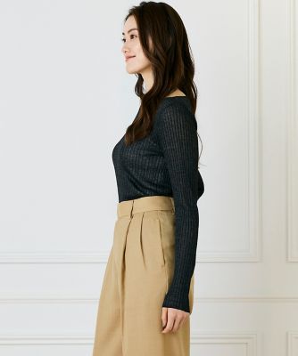 コンテ　ワイドリブ　ボートネックニット ワイドリブボートネックニット（7154170022） | INED