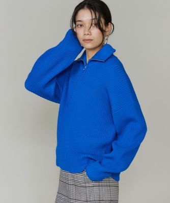 美品✨マークアンドロナ コンビネーションプルオーバー ダウン ハーフジップニット ハーフジップ 畦編み ビッグシルエットプルオーバーニット（ニット