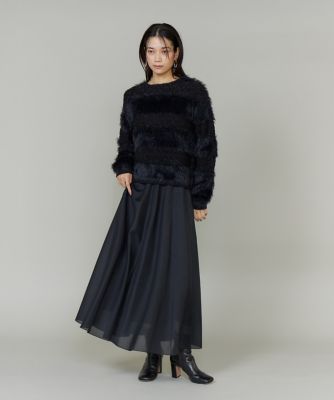 専用。美品 セブンテン　フェザーヤーンウールトップ ブラック　黒 フェザーヤーンプルオーバー（7154170059） | INED (Women