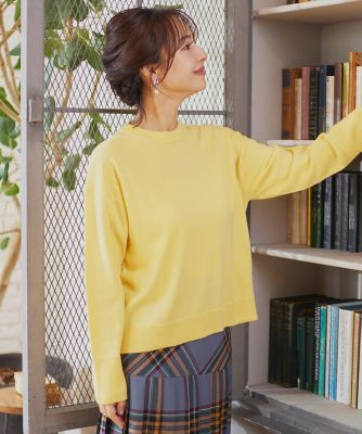 エヴリディアイライク ウール 100% クルーネック ベーシックニット ベージュ エヴリディアイライク ウール 100% クルーネック ベーシックニット