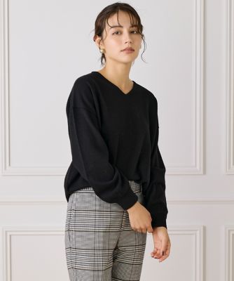 ウール100％Vネックニット（7154170703） | INED (Women