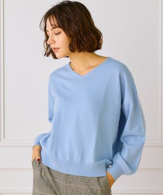 ウール100％Vネックニット（7154170703） | INED (Women